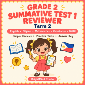 Grade 2 Summative Test 1 Reviewer | Term 2 | All Subjects