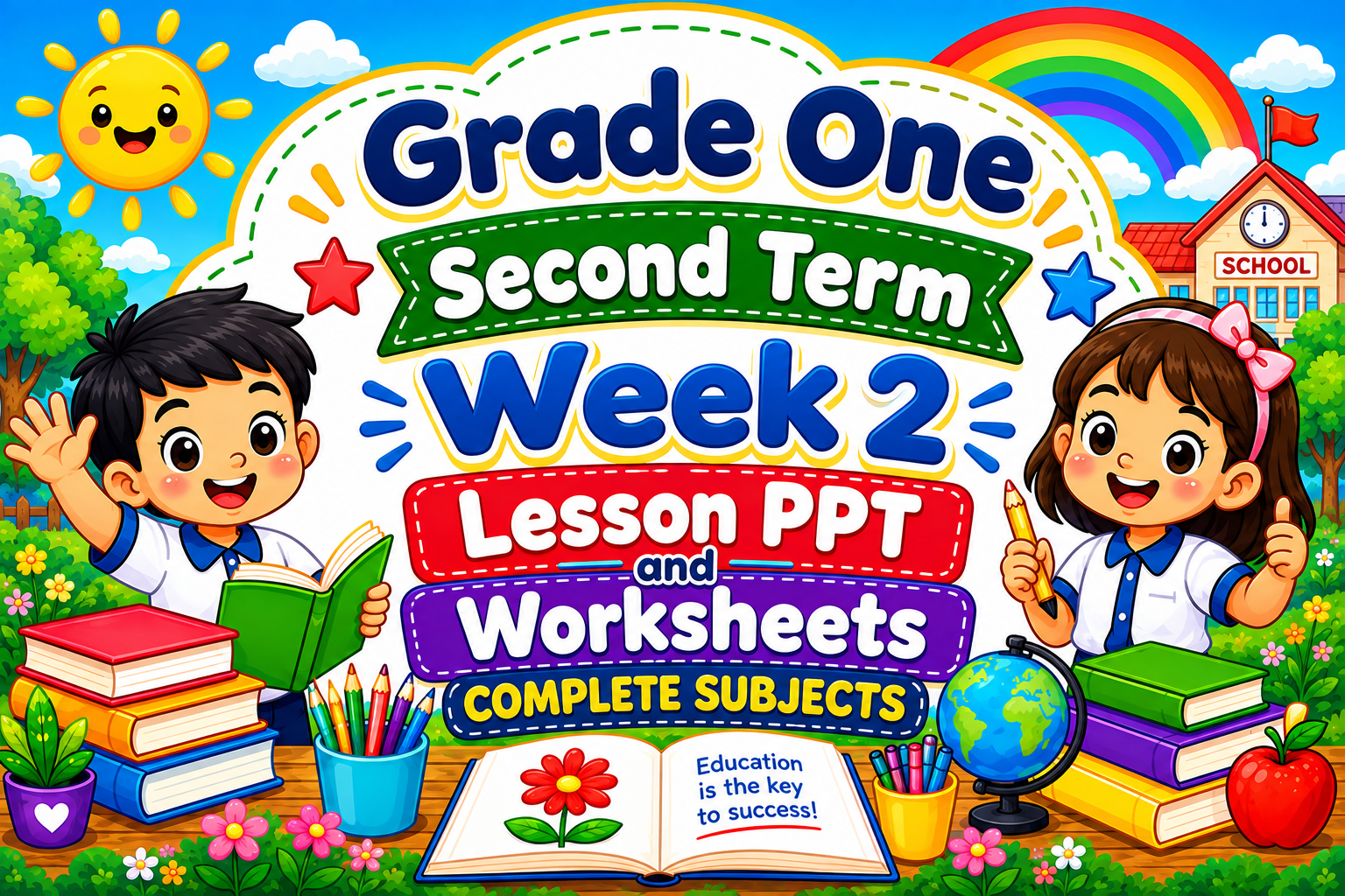 PPT & WORKSHEETS Term 2 (Second Term) Week 2 Grade 1 (COMPLETE SUBJECTS)