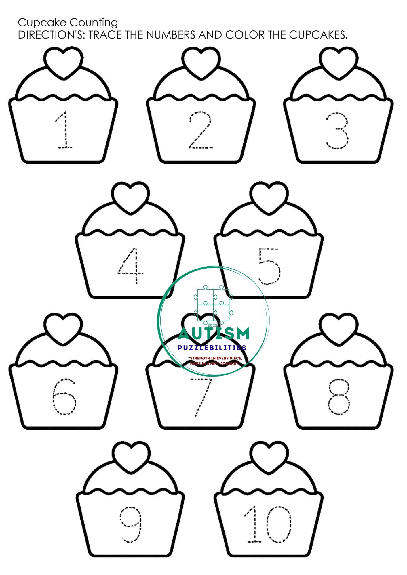 FREE Math Time with CUPCAKES worksheets - Image 2