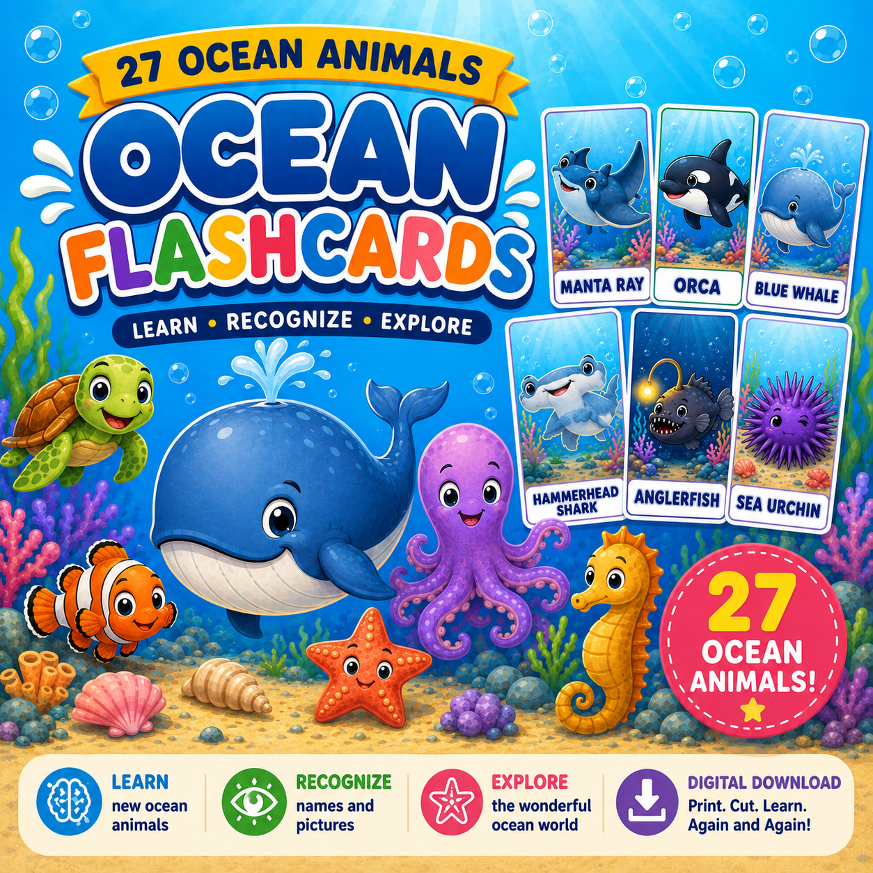 Ocean Animal Flashcards