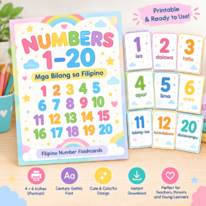 Numbers 1-20 Mga Bilang sa Filipino