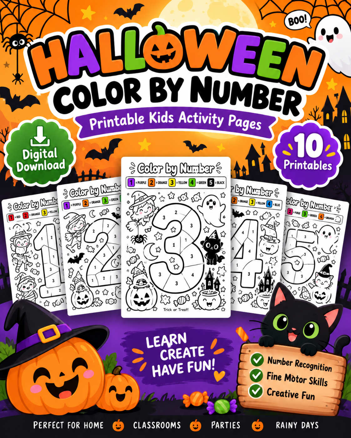 Color by Number- Halloween Theme