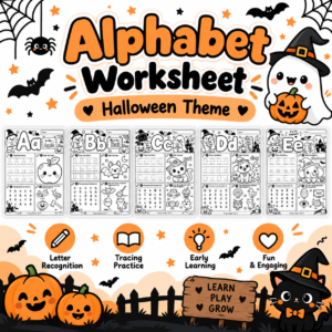Alphabet Worksheet Halloween Theme
