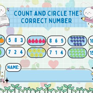 Count and Circle the Correct Number (Math Activity Worksheets for Kids)