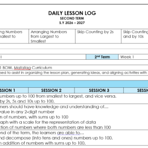 TERM 2 Grade 1 Mathematics DLL Week 1