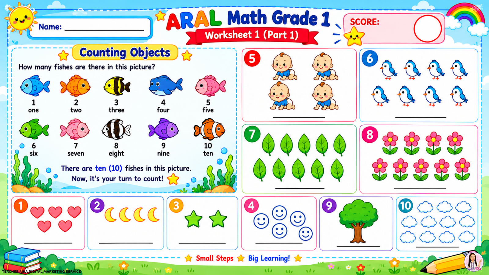 ARAL MATH PROGRAM GRADE 1 WORKSHEETS POWERPOINT PRESENTATION PRINTABLE - Image 2