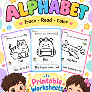 Alphabet: Trace, Read and Color