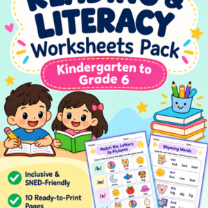 Reading & Literacy Worksheets (K-Grade 6) | Inclusive & SNED-Friendly
