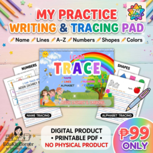Customize Tracing, Writing, and Coloring Pad for toddlers