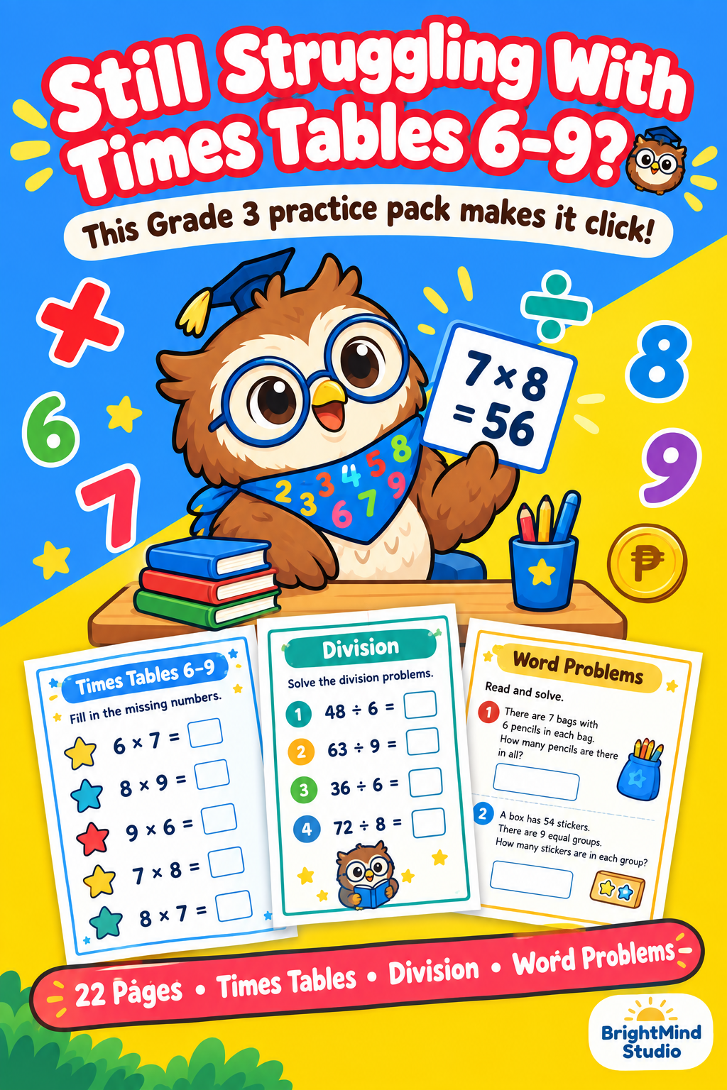 Grade 3 Multiplication & Division Practice Pack - Image 2