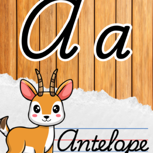 Cursive Alphabet Wood Theme Poster