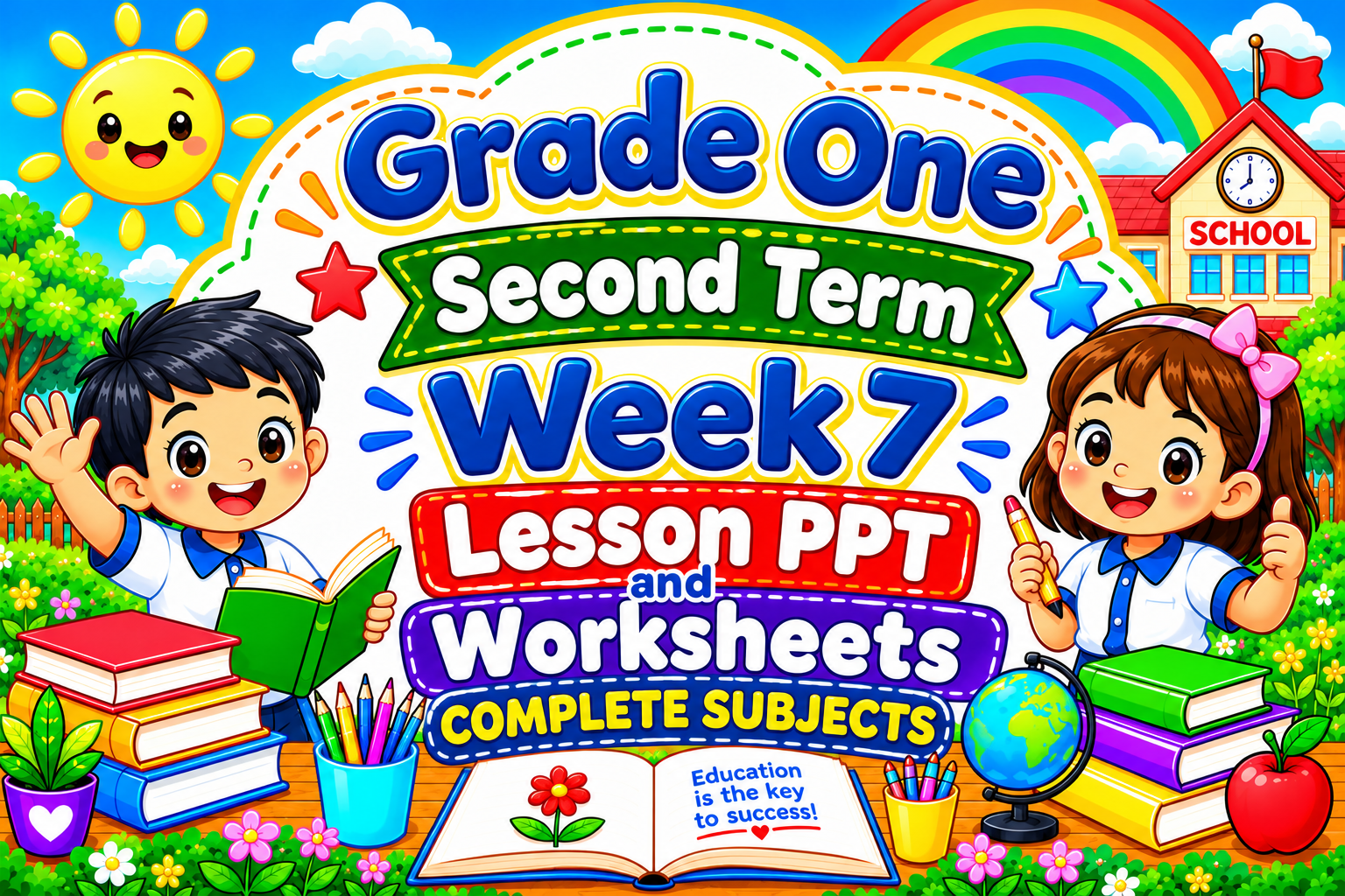PPT & WORKSHEETS Term 2 (Second Term) Week 7 Grade 1 (COMPLETE SUBJECTS)