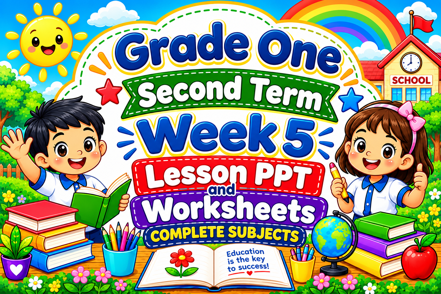 PPT & WORKSHEETS Term 2 (Second Term) Week 5 Grade 1 (COMPLETE SUBJECTS)