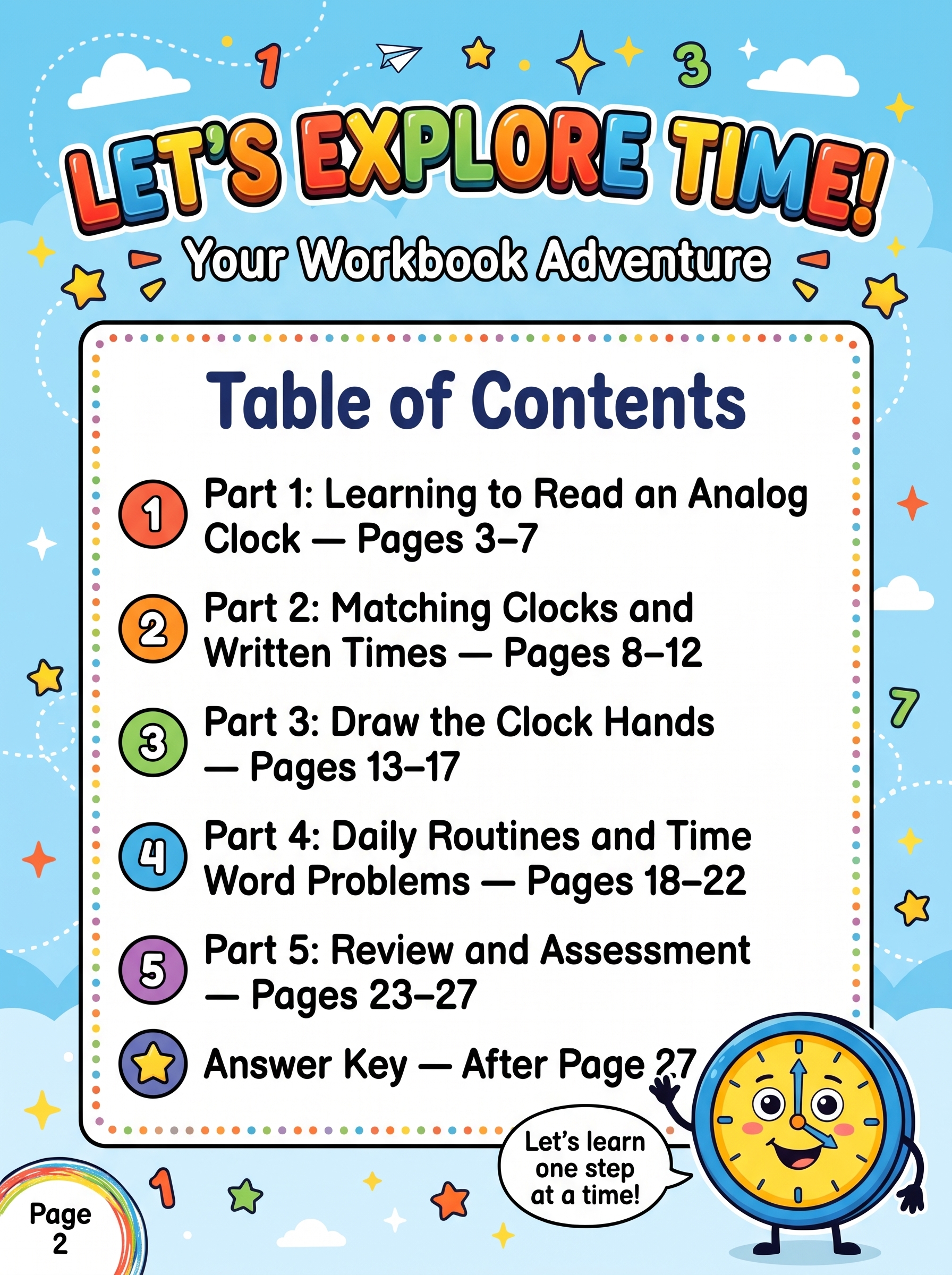 table of contents