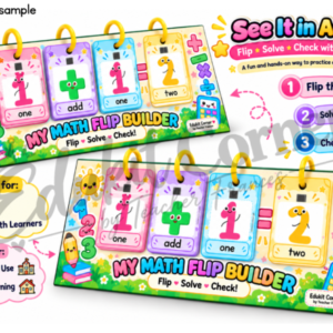 My Math Flip Builder | Addition, Subtraction, Multiplication & Division | Printable Math Activity