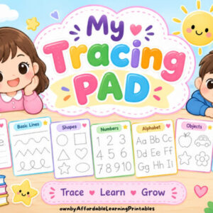 Customizable Tracing Pad for Preschool to Grade 1 | Name, Letters, Numbers & Lines | Editable Canva Template