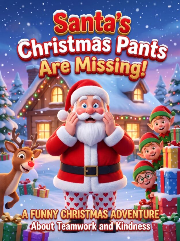 Santa’s Christmas Pants Are Missing! Funny Christmas adventure, teamwork, kindness, and an inspirational ending.