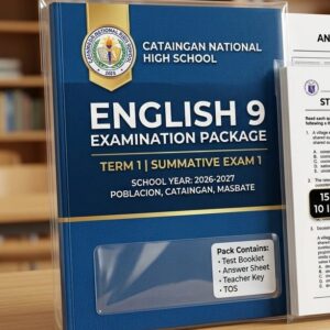 ENGLISH 9 TERM 1 Summative Test #1 Package (TOS, Test Questions, Answer Key)