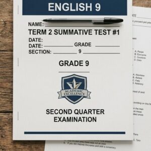 ENGLISH 9 TERM 2 Summative Test #1 Package (TOS, Test Questions, Reviewer)
