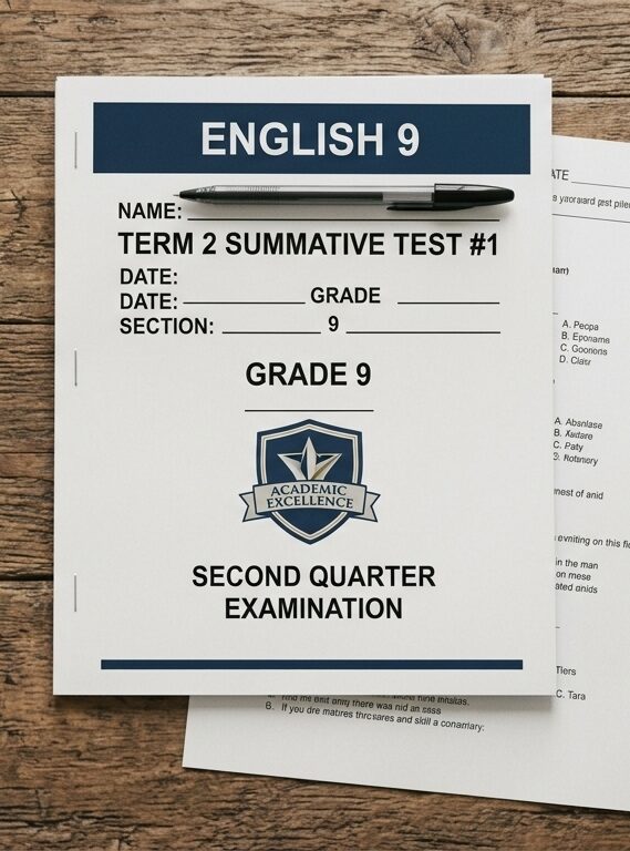 ENGLISH 9 TERM 2 Summative Test #1 Package (TOS, Test Questions, Reviewer)